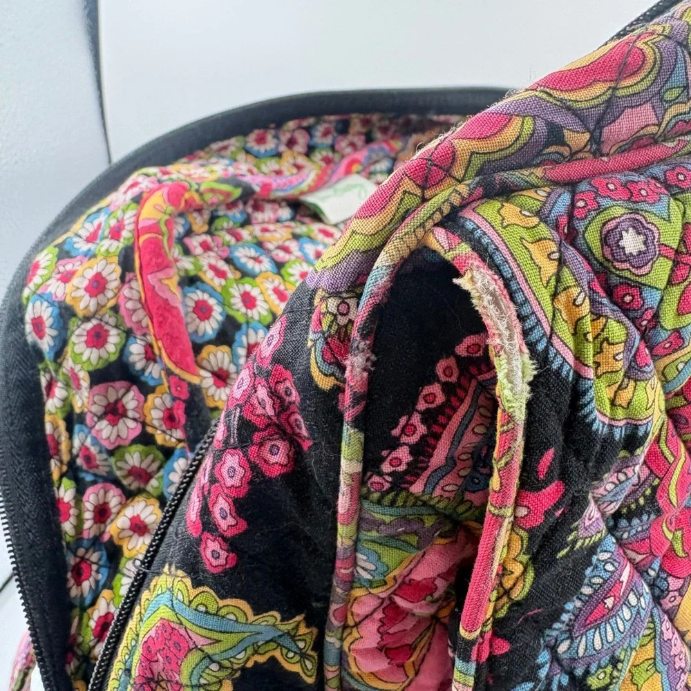 Vera Bradley Midnight Paisley‎ Quilted Cotton Backpack Floral Multi Color Bag